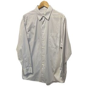 MENS CALVIN KLEIN White Purple Stripe Button Up Dress Shirt L